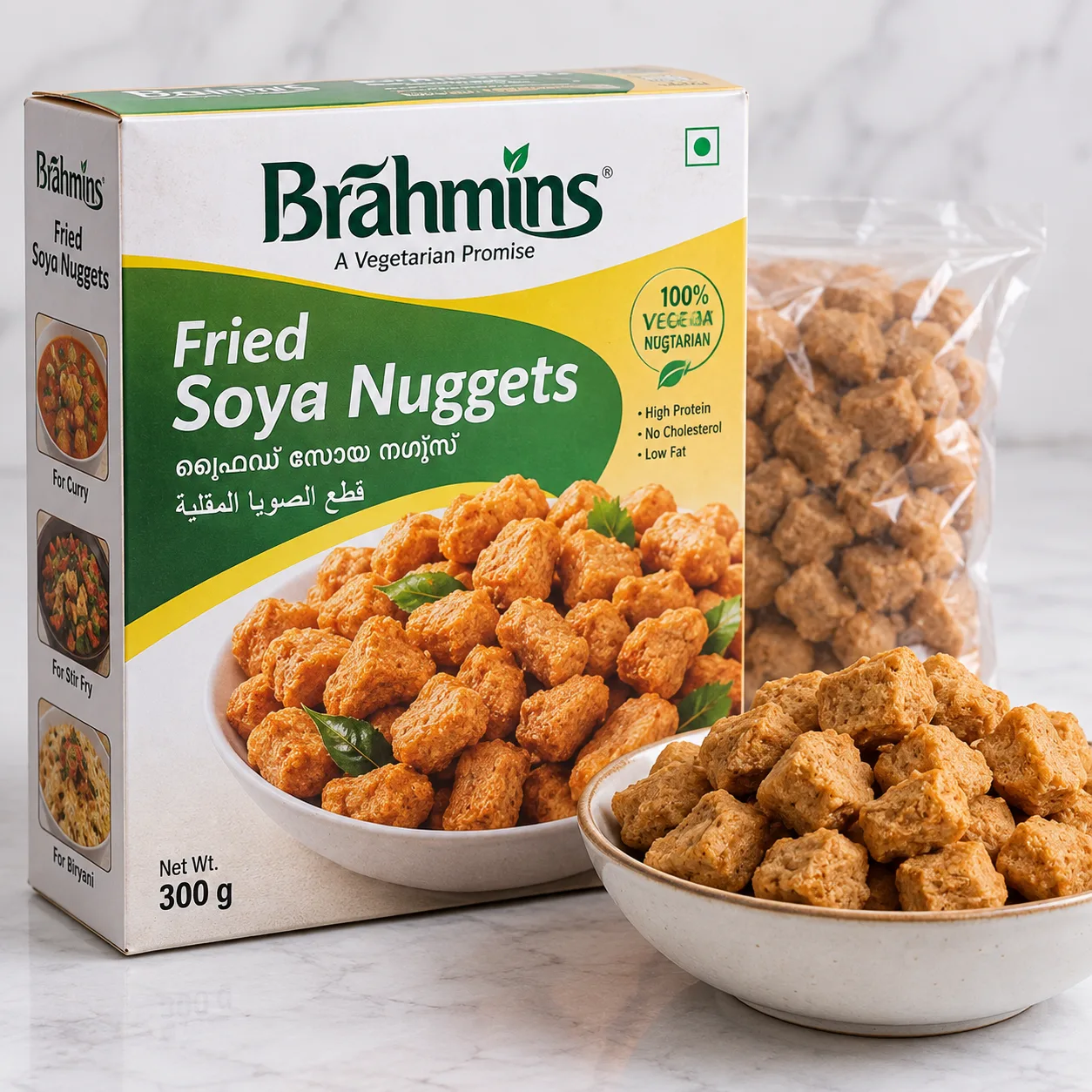 BRAHMIN'S DELIGHT Fried Soya Nuggets 300g box